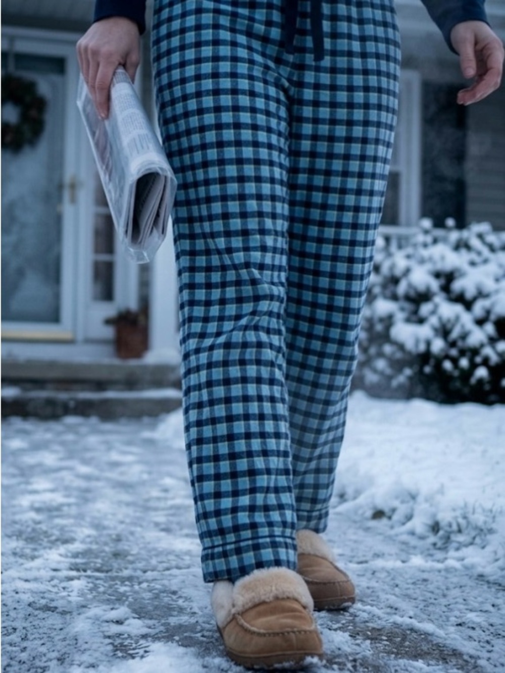 Men's Blue Plaid Lounge Joggers - Casual Comfort